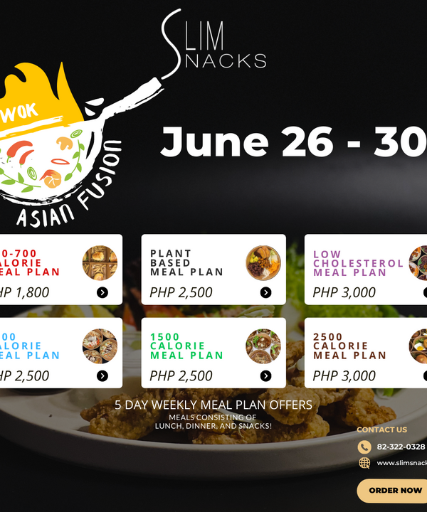 June 26 to 30 Asian Fusion Inspired Meal Plans